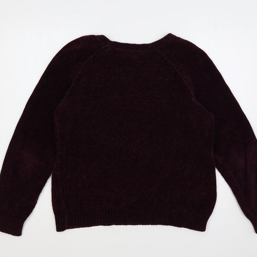 Mountain Warehouse Womens Purple Boat Neck Acrylic Pullover Jumper Size 12