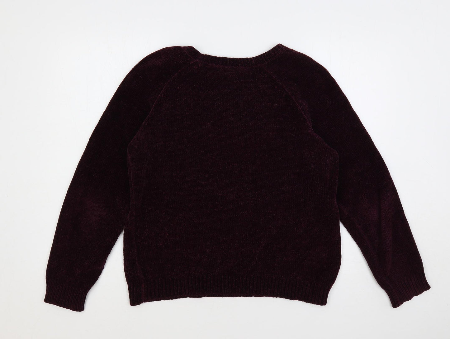 Mountain Warehouse Womens Purple Boat Neck Acrylic Pullover Jumper Size 12
