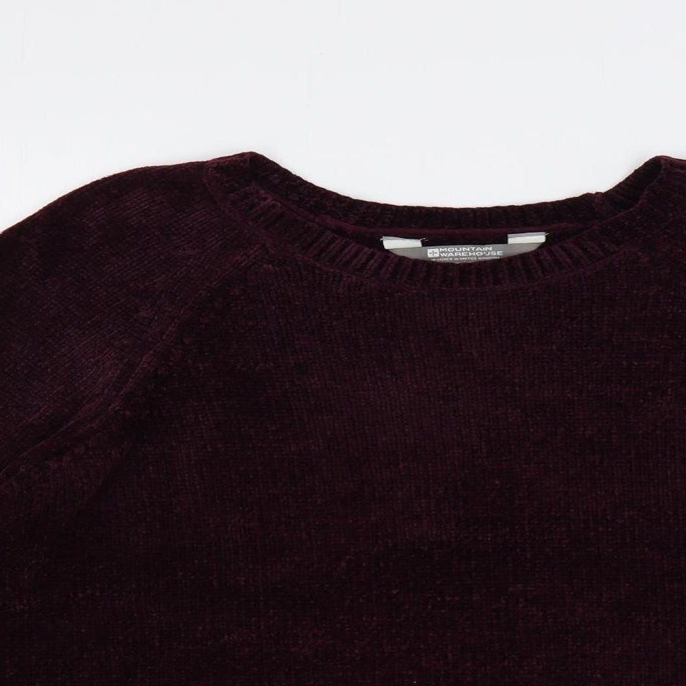 Mountain Warehouse Womens Purple Boat Neck Acrylic Pullover Jumper Size 12