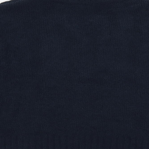 Natura Womens Blue Collared Polyester Pullover Jumper Size S