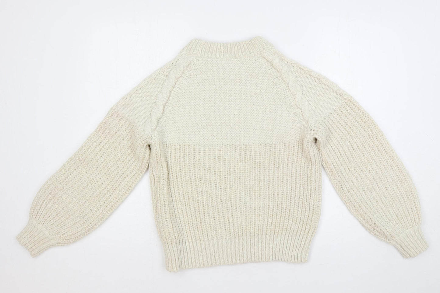 Dorothy Perkins Womens Ivory Crew Neck Acrylic Pullover Jumper Size S