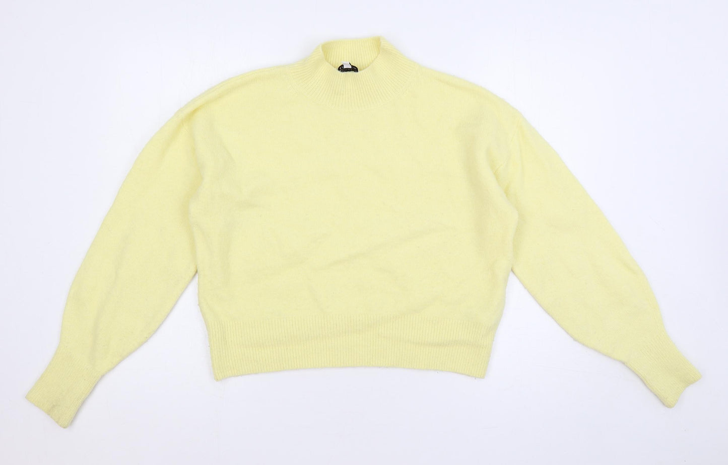 & Other Stories Womens Yellow Mock Neck Acrylic Pullover Jumper Size S - Oversized