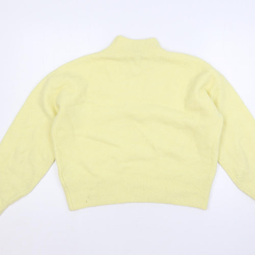 & Other Stories Womens Yellow Mock Neck Acrylic Pullover Jumper Size S - Oversized