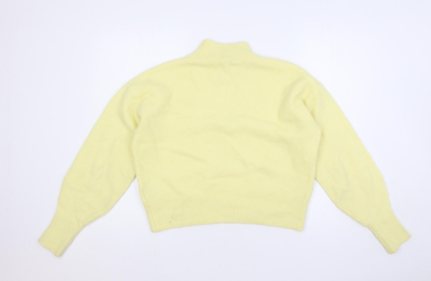 & Other Stories Womens Yellow Mock Neck Acrylic Pullover Jumper Size S - Oversized