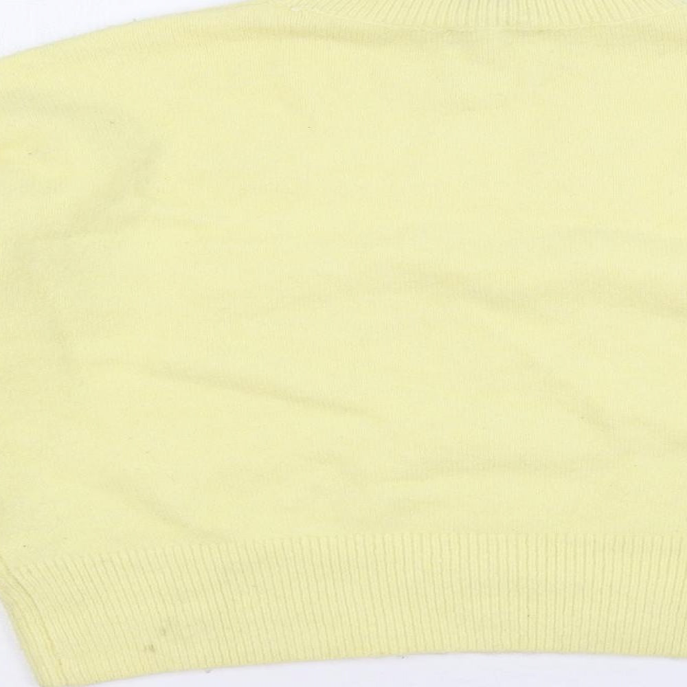 & Other Stories Womens Yellow Mock Neck Acrylic Pullover Jumper Size S - Oversized