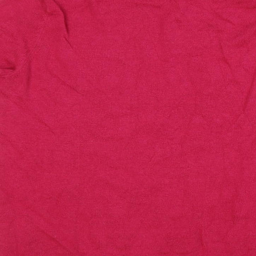 Oasis Womens Pink Round Neck Geometric Cotton Pullover Jumper Size XS - Hearts