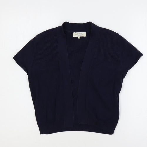 Casual Collection Womens Blue V-Neck Cotton Shrug Jumper Size 10 - Open