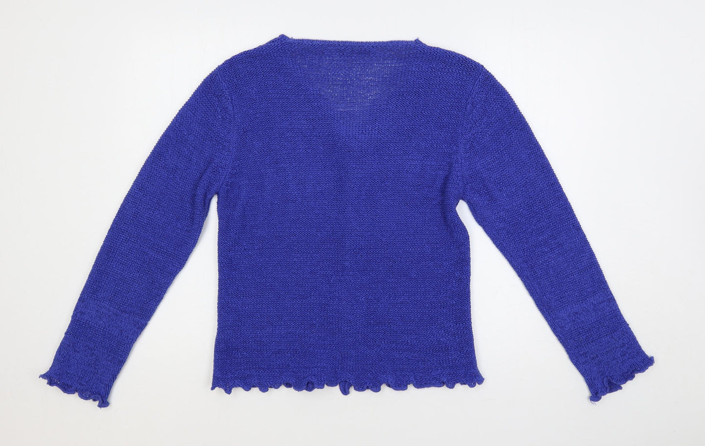 Alexara Womens Blue V-Neck Acrylic Cardigan Jumper Size M