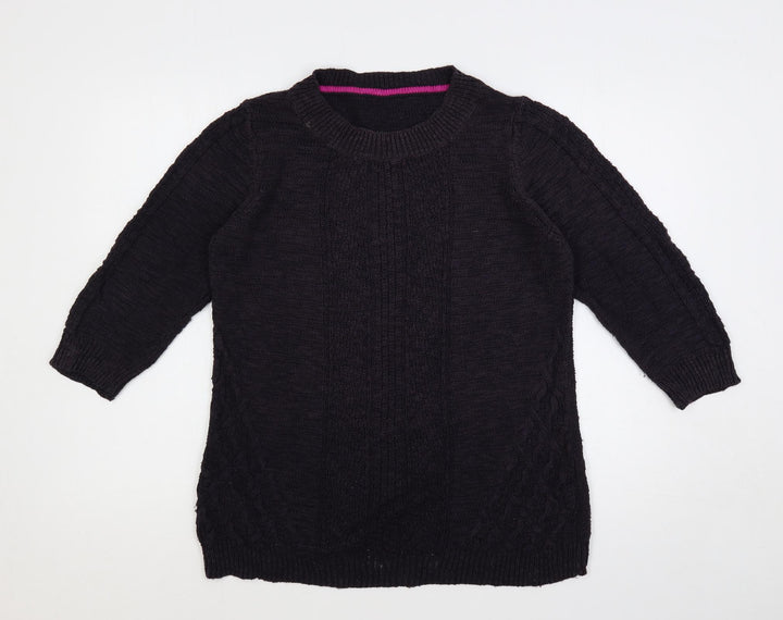 Marks and Spencer Womens Purple Round Neck Acrylic Pullover Jumper Size 14