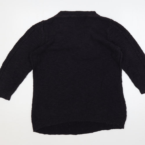 Marks and Spencer Womens Purple Round Neck Acrylic Pullover Jumper Size 14