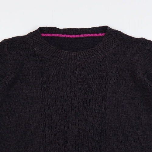 Marks and Spencer Womens Purple Round Neck Acrylic Pullover Jumper Size 14