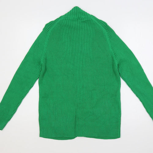 Jumper Womens Green Mock Neck Cotton Full Zip Jumper Size XL