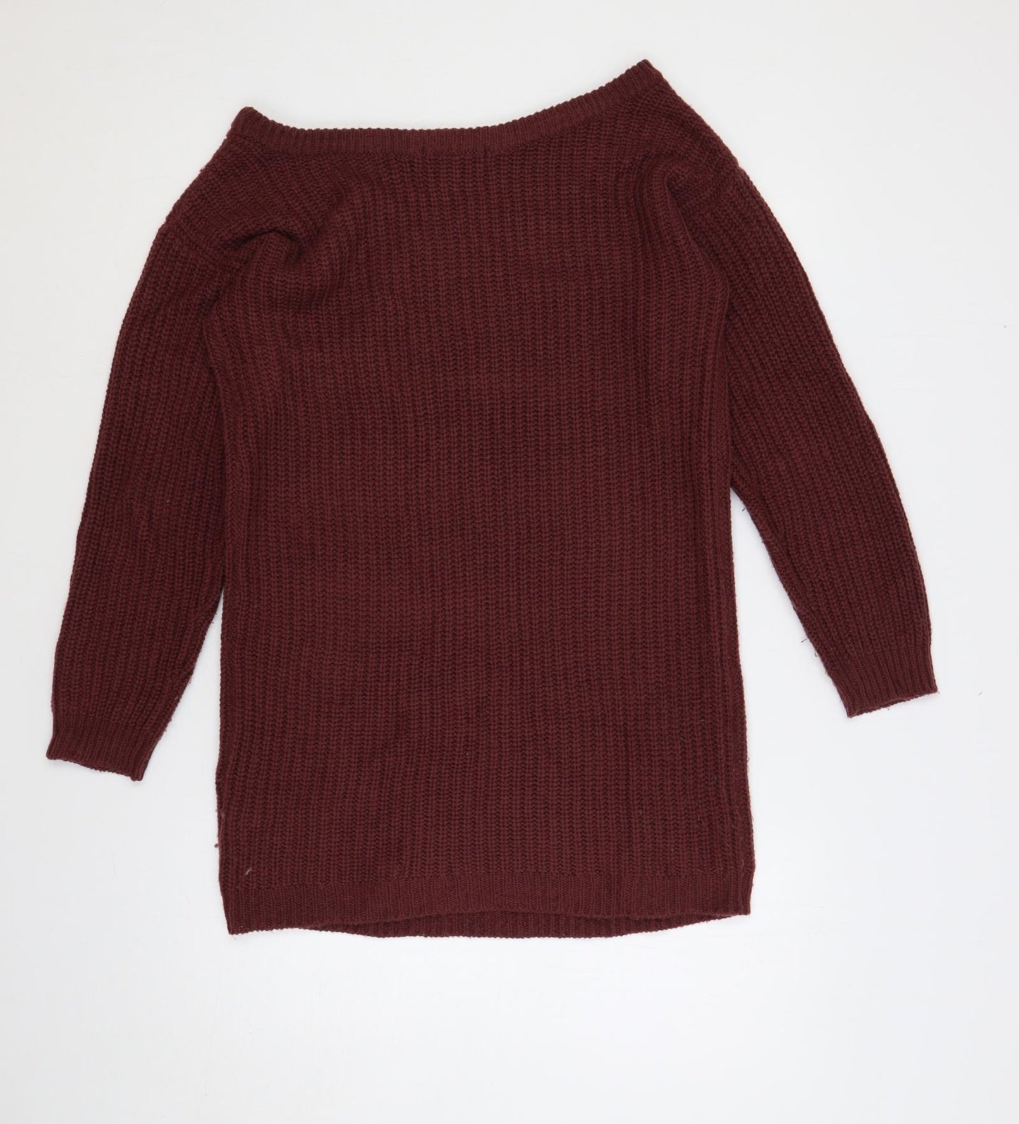 Missguided Womens Purple Boat Neck Acrylic Tunic Jumper Size 6