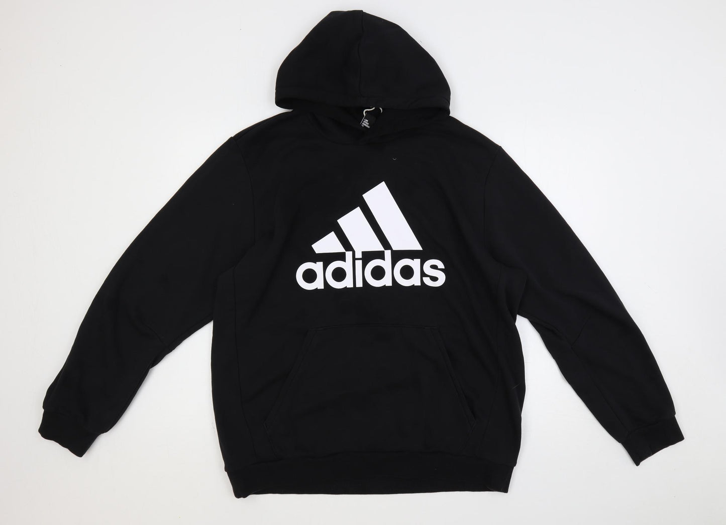 adidas Mens Black Cotton Pullover Hoodie Size XL - Logo