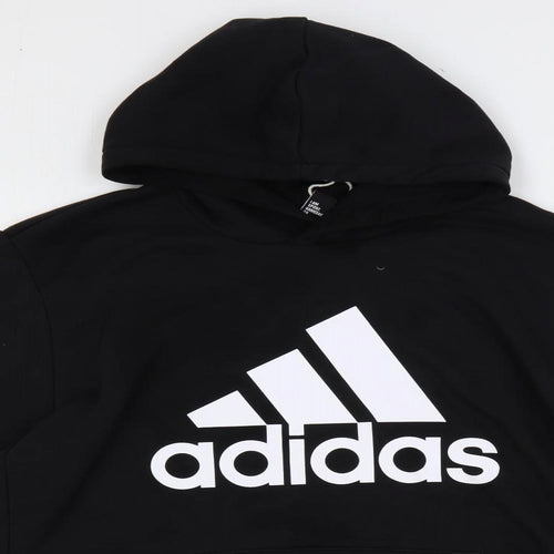 adidas Mens Black Cotton Pullover Hoodie Size XL - Logo