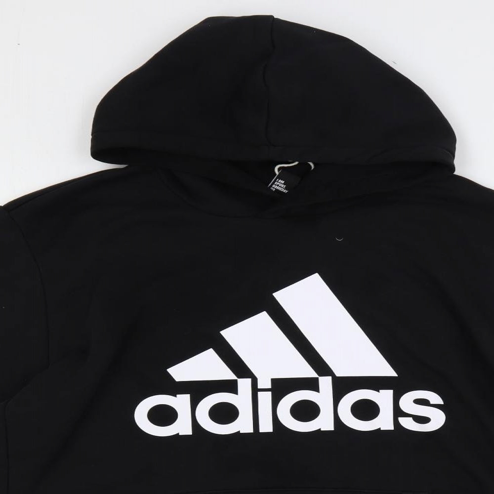 adidas Mens Black Cotton Pullover Hoodie Size XL - Logo