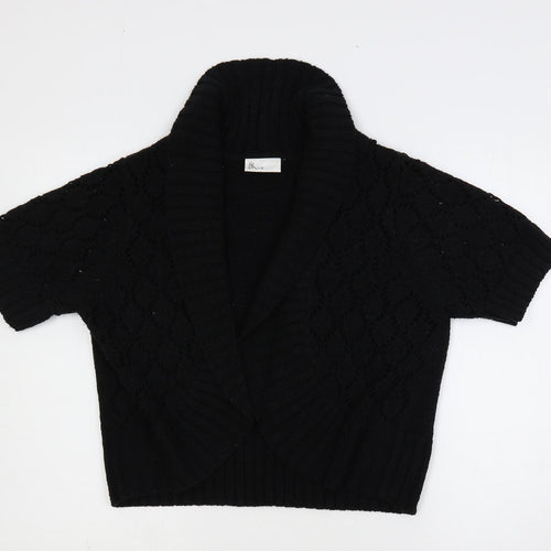 BHS Womens Black Collared Acrylic Cardigan Jumper Size 20