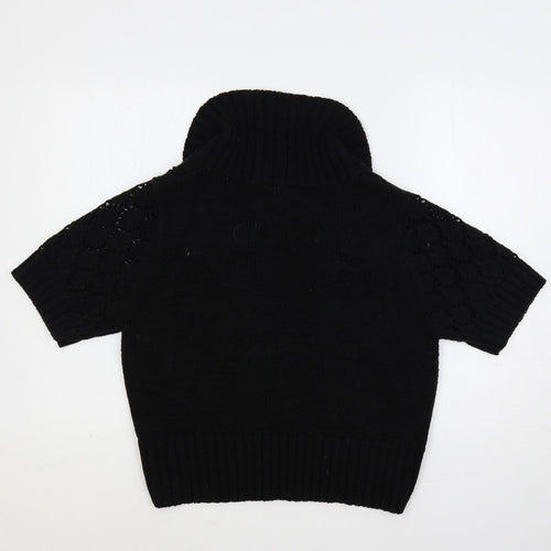 BHS Womens Black Collared Acrylic Cardigan Jumper Size 20