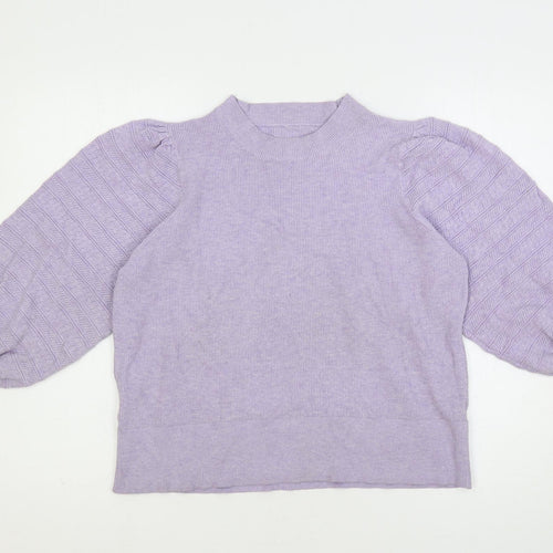 Marks and Spencer Womens Purple Crew Neck Viscose Pullover Jumper Size 18