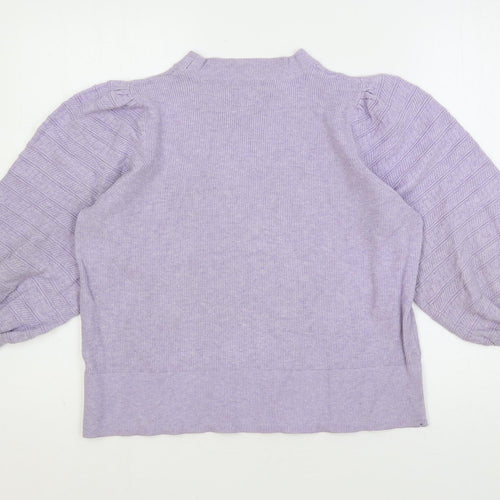 Marks and Spencer Womens Purple Crew Neck Viscose Pullover Jumper Size 18