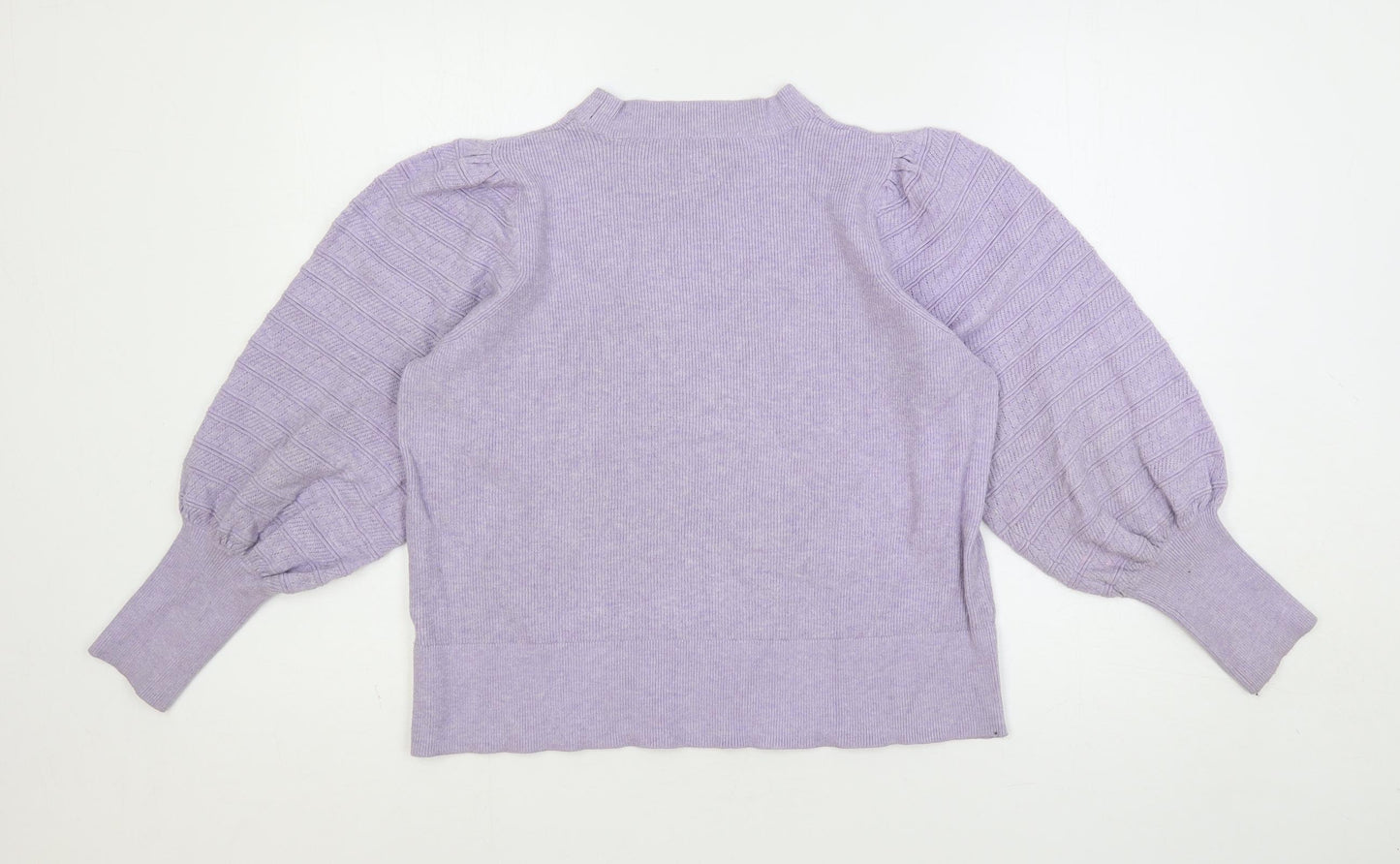 Marks and Spencer Womens Purple Crew Neck Viscose Pullover Jumper Size 18