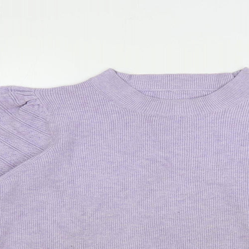 Marks and Spencer Womens Purple Crew Neck Viscose Pullover Jumper Size 18