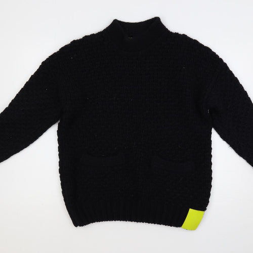 Scotch & Soda Womens Blue Mock Neck Acrylic Pullover Jumper Size M