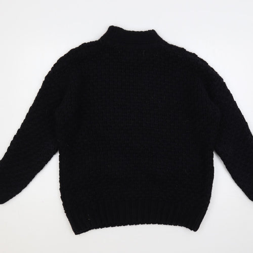 Scotch & Soda Womens Blue Mock Neck Acrylic Pullover Jumper Size M