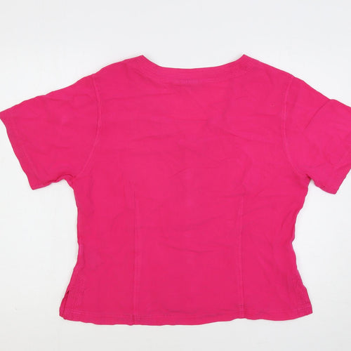 EAST Womens Pink Viscose Basic Button-Up Size 16 V-Neck