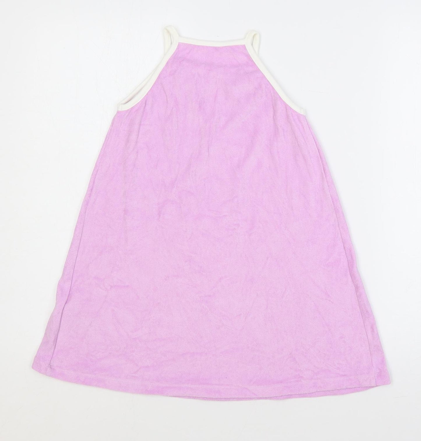 Marks and Spencer Girls Purple Cotton A-Line Size 5-6 Years Square Neck Pullover