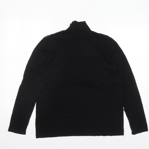 August Silk Womens Black Mock Neck Polka Dot Acrylic Pullover Jumper Size XL