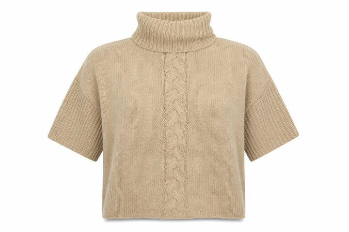 Mango Womens Beige Roll Neck Acrylic Pullover Jumper One Size
