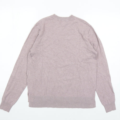 H&M Womens Purple Round Neck Viscose Pullover Jumper Size XS