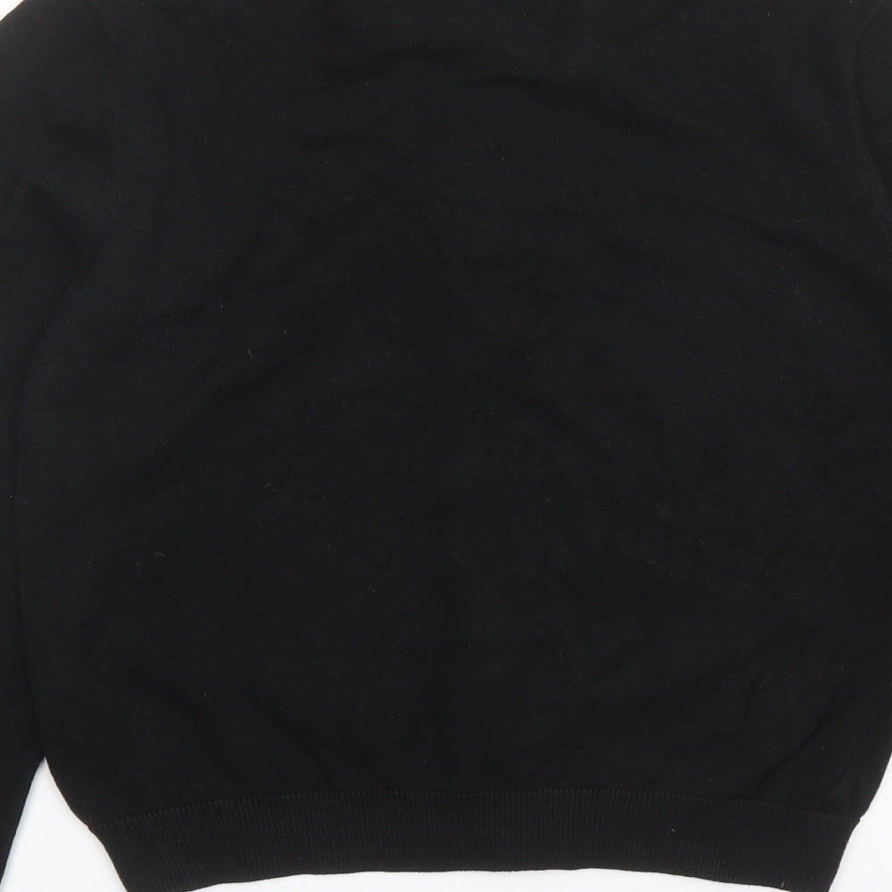 H&M Womens Black Round Neck Cotton Cardigan Jumper Size M