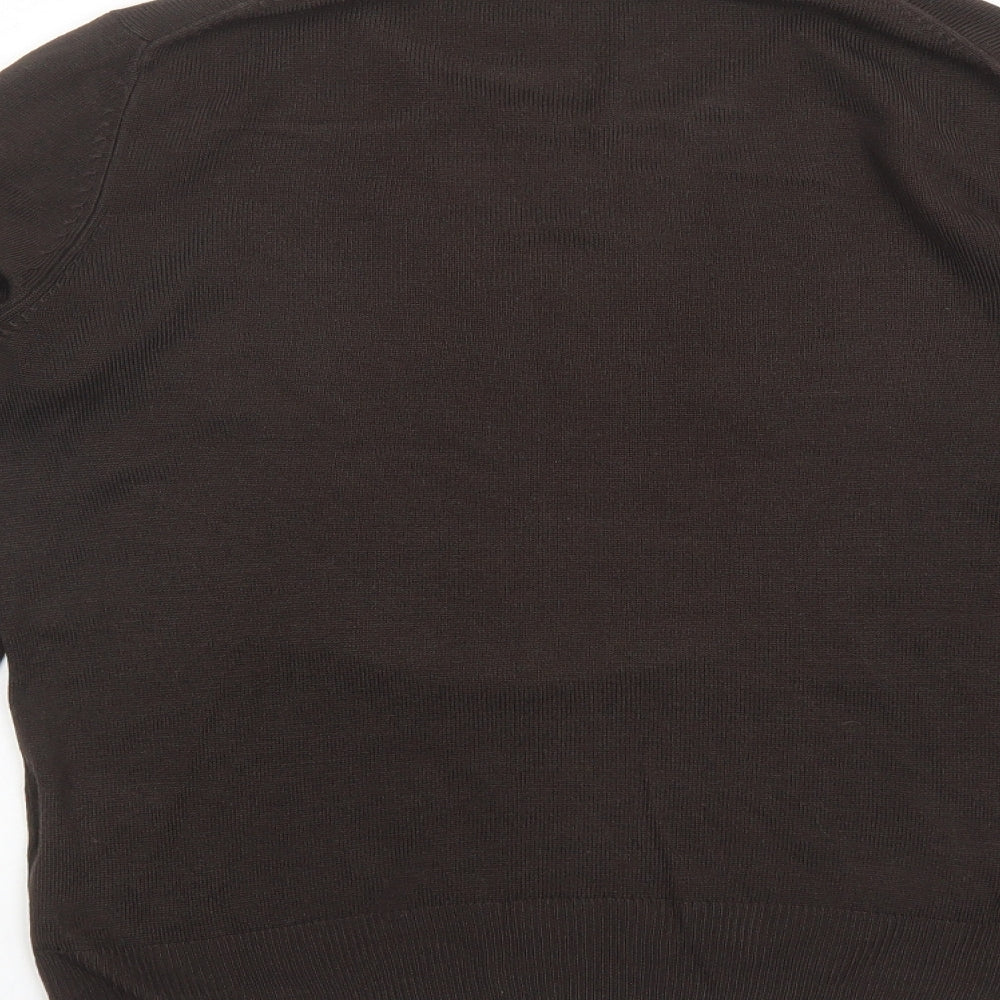 Marks and Spencer Womens Brown Round Neck Acrylic Pullover Jumper Size 8