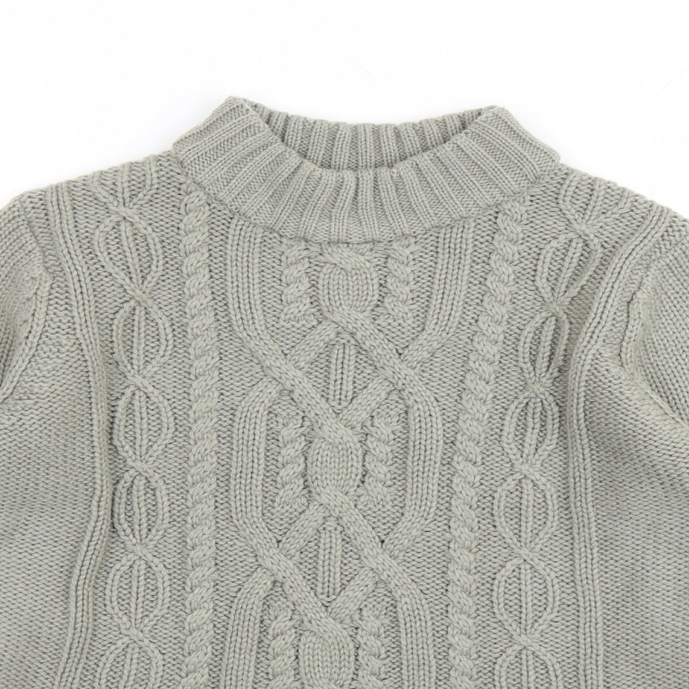 Editions Womens Beige Mock Neck Acrylic Pullover Jumper Size 12