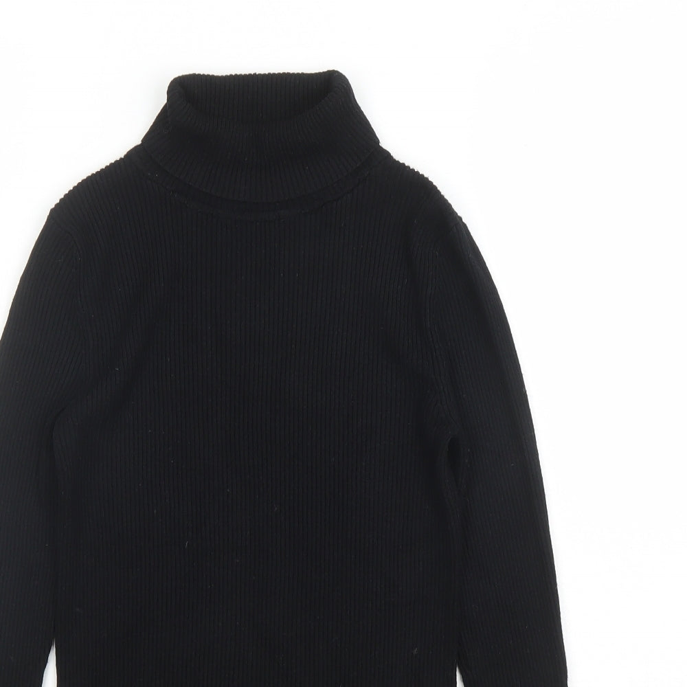 Marks and Spencer Womens Black Roll Neck Viscose Pullover Jumper Size 8