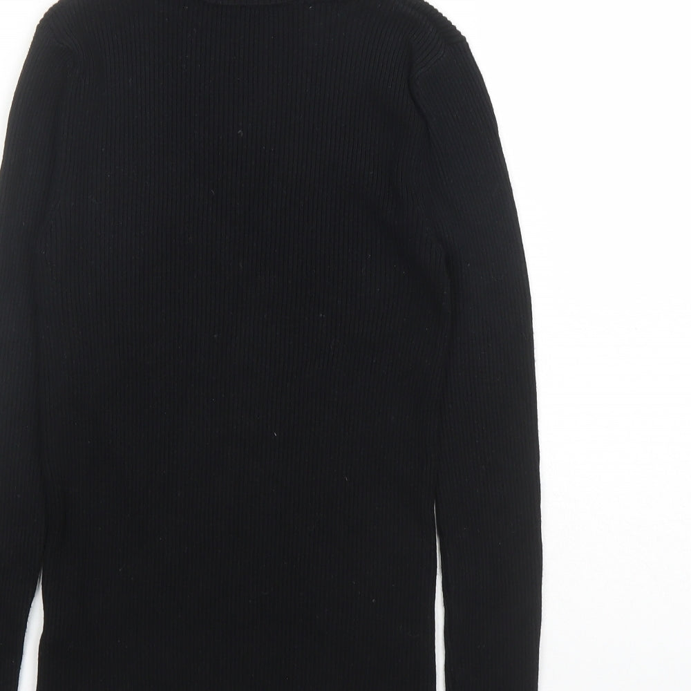 Marks and Spencer Womens Black Roll Neck Viscose Pullover Jumper Size 8