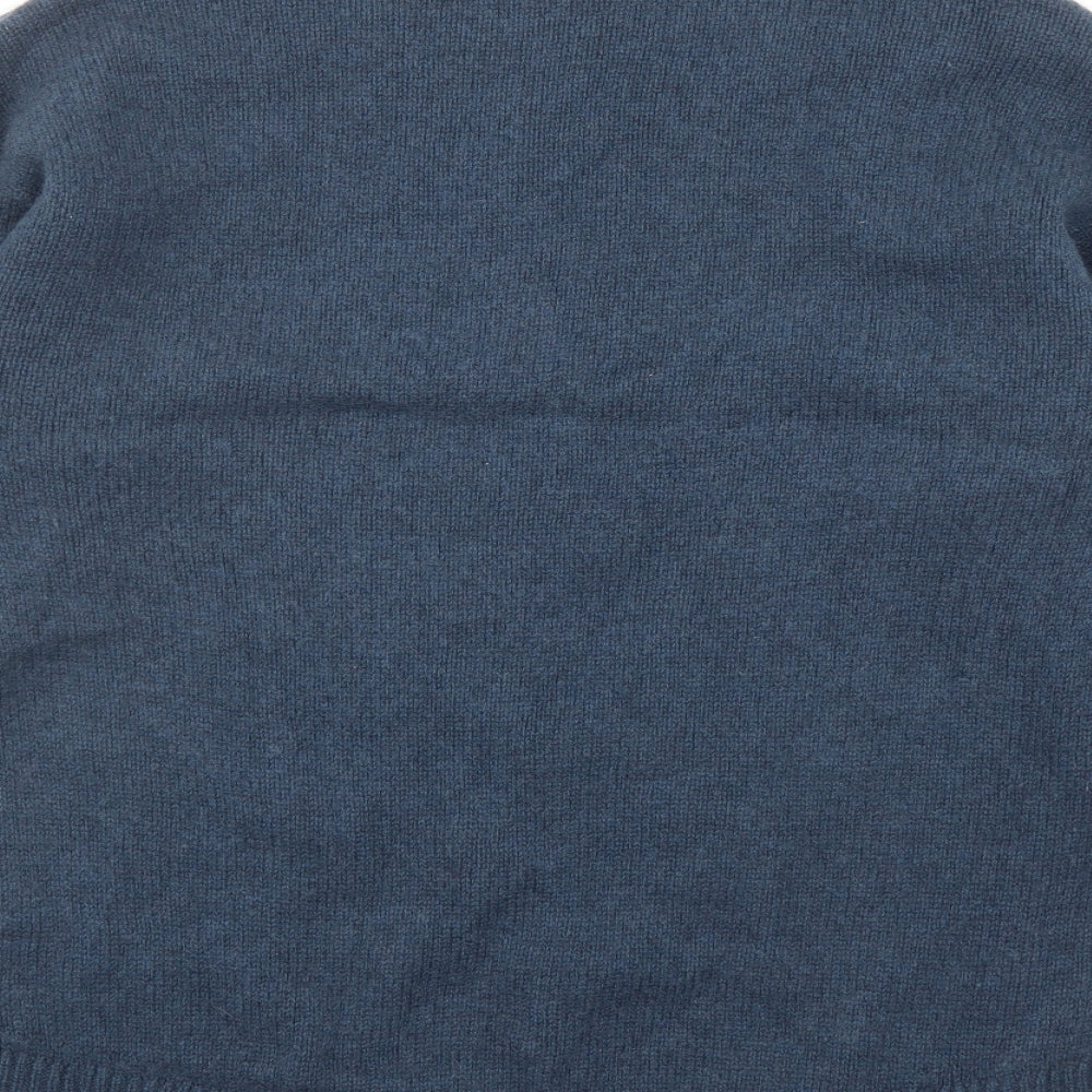 Massimo Dutti Womens Blue Round Neck Wool Pullover Jumper Size M
