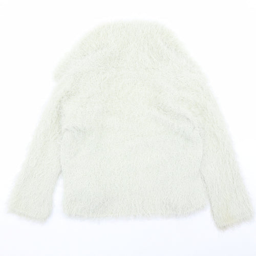 Off Shoot Womens Green V-Neck Polyester Cardigan Jumper Size M