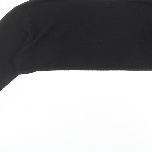 Topshop Womens Black V-Neck Acrylic Shrug Jumper Size 12