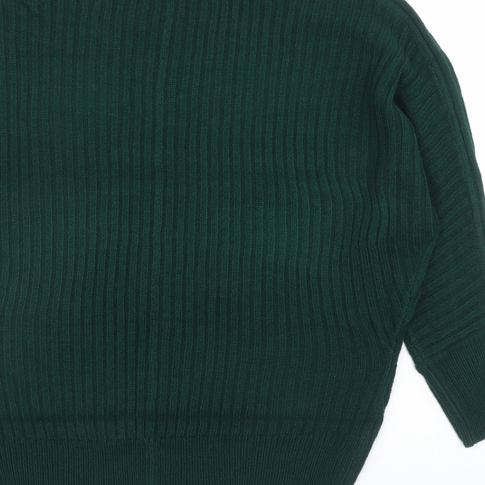 Roman Womens Green Round Neck Acrylic Pullover Jumper Size 14