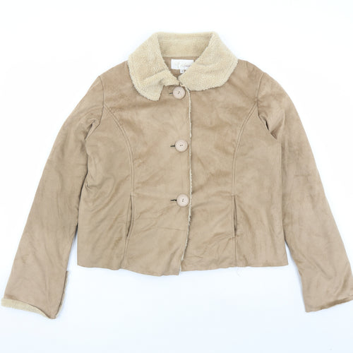 EWM Womens Brown Jacket Size 16 Button