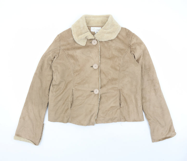 EWM Womens Brown Jacket Size 16 Button