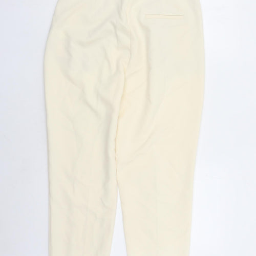 Zara Womens Ivory Polyester Trousers Size L L28 in Regular Zip