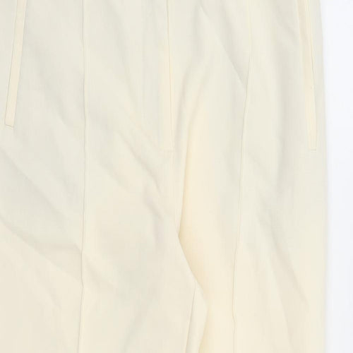 Zara Womens Ivory Polyester Trousers Size L L28 in Regular Zip
