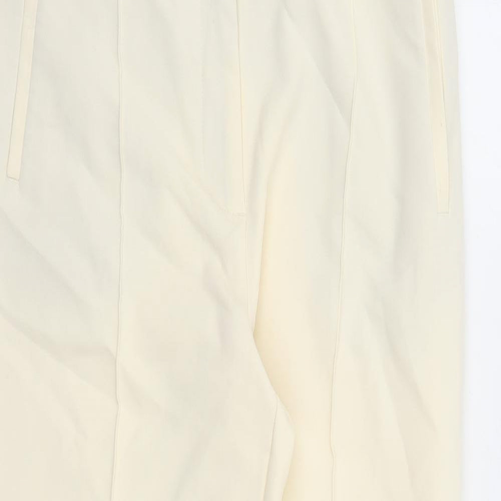 Zara Womens Ivory Polyester Trousers Size L L28 in Regular Zip