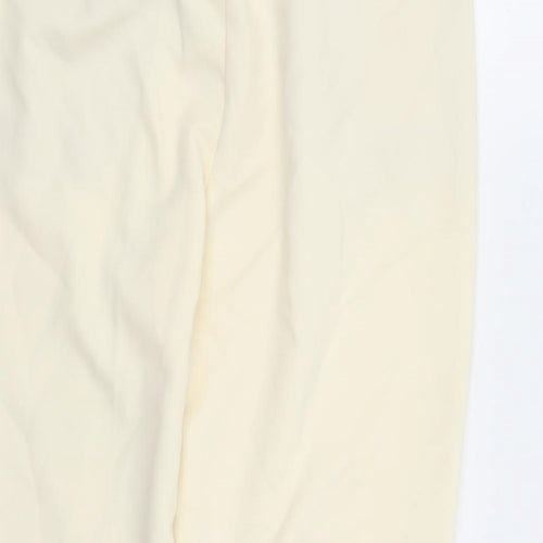 Zara Womens Ivory Polyester Trousers Size L L28 in Regular Zip