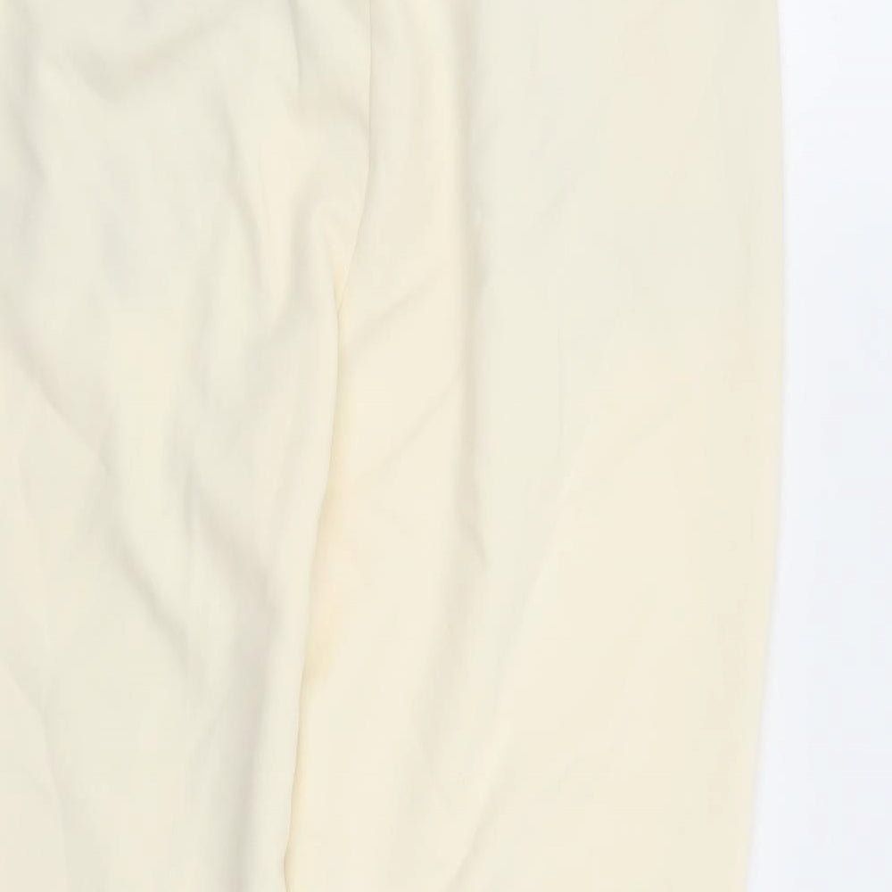 Zara Womens Ivory Polyester Trousers Size L L28 in Regular Zip