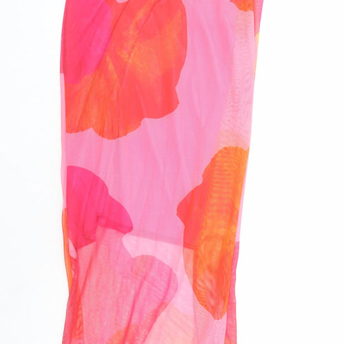Boohoo Womens Pink Colourblock Polyester Maxi Size 14 Roll Neck Pullover